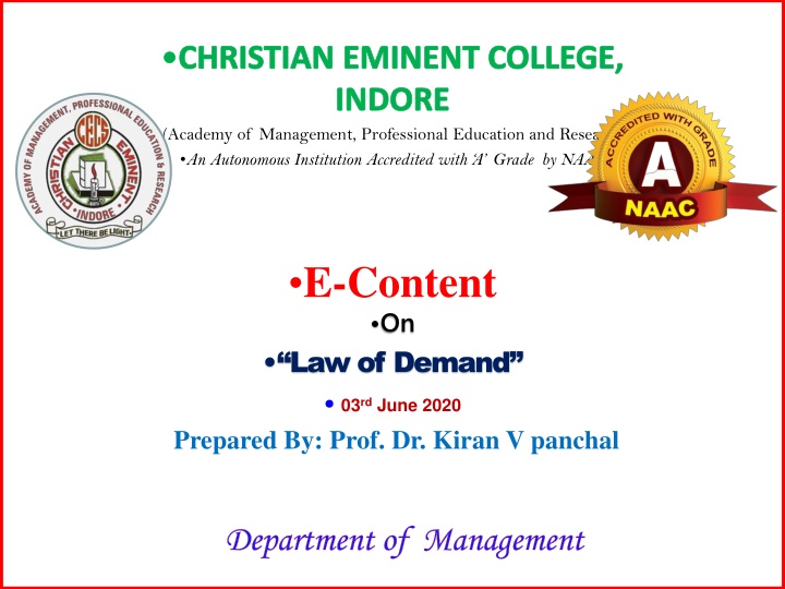The Law of Demand in Economics