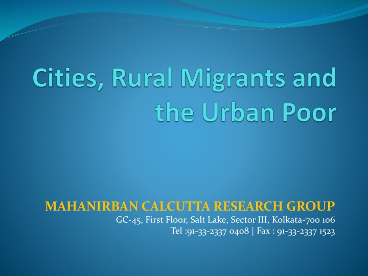 Addressing Urban Poor and Migrant Issues in Indian Cities