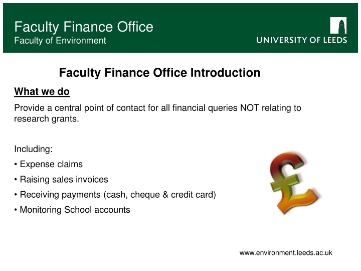 Faculty Finance Office - Faculty of Environment Financial Services