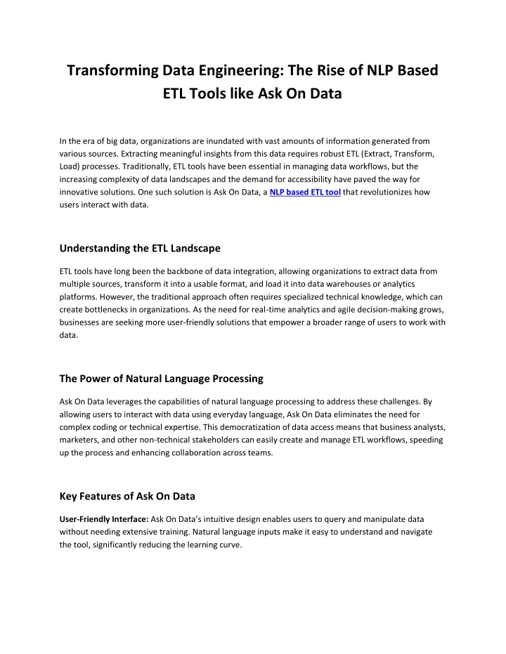 transforming data engineering the rise n.w