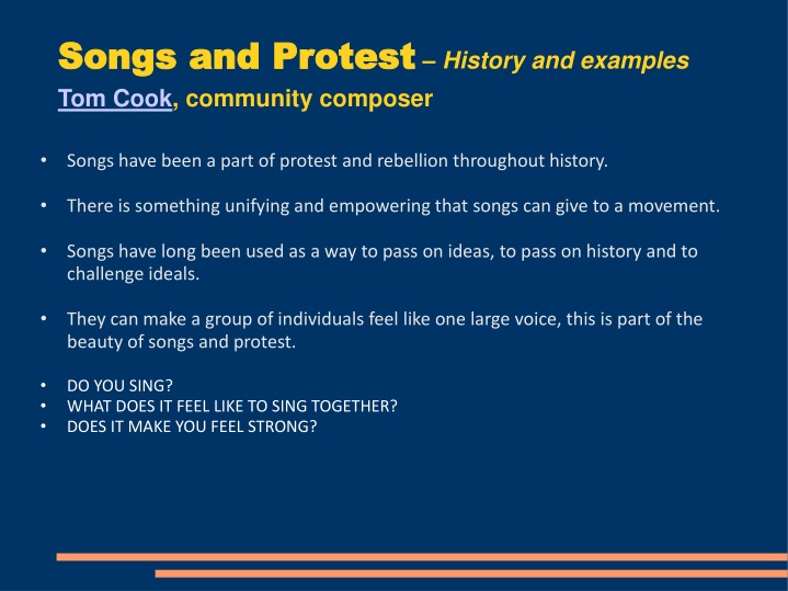 Songs and Protest