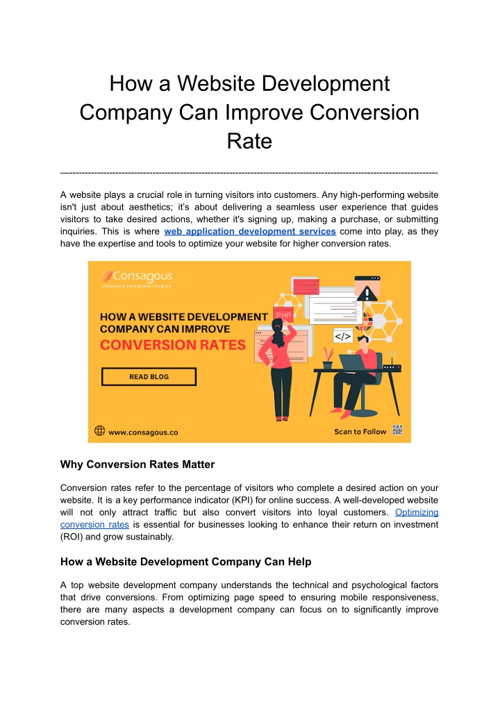 how a website development company can improve n.w