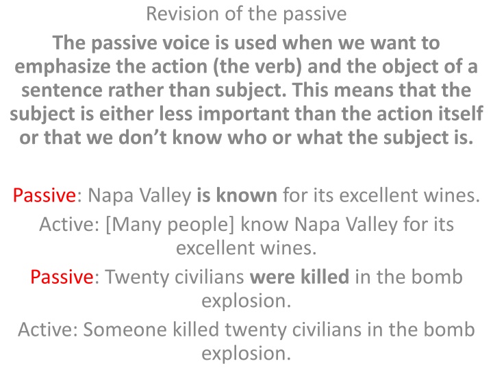 The Passive Voice in English Writing