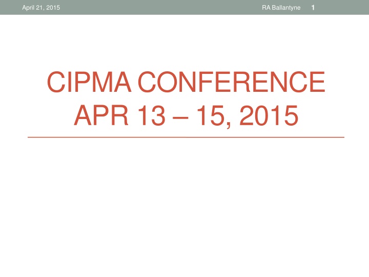 Networking Discussions at RA Ballantyne Conference - April 21, 2015