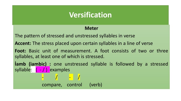 Versification and Scansion in Poetry and Meter Analysis