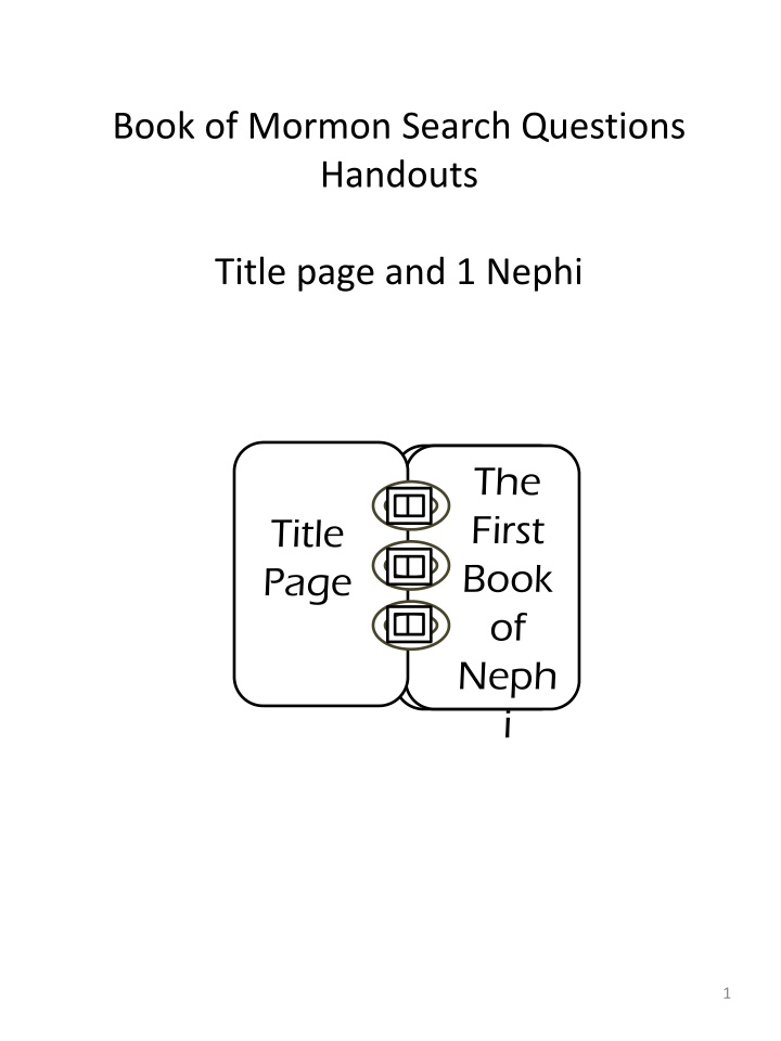 Book of Mormon Study Questions: Title Page and 1 Nephi Summary