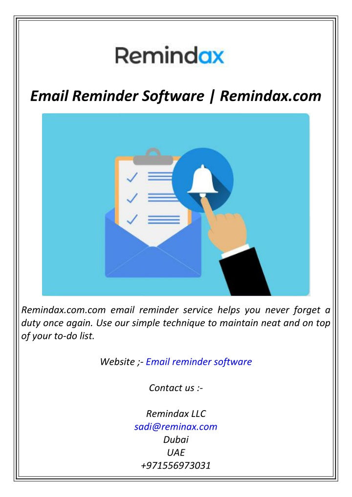 email reminder software remindax com n.w