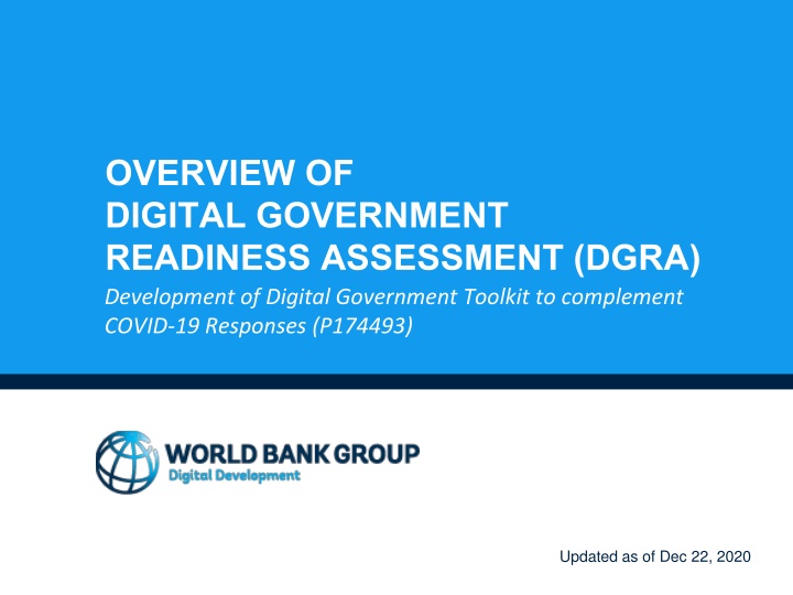 Overview of Digital Government Readiness Assessment and Toolkit for COVID-19 Responses