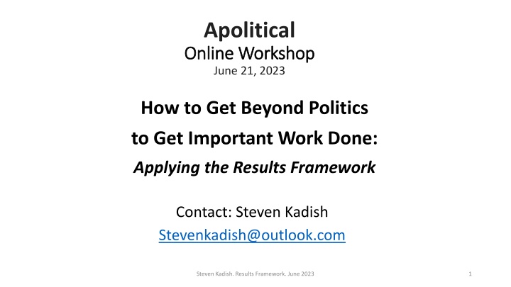 Results Framework: Enhancing Government Efficiency through Results-oriented Approach
