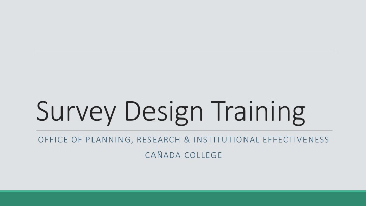 Survey Design Training for Effective Data Collection