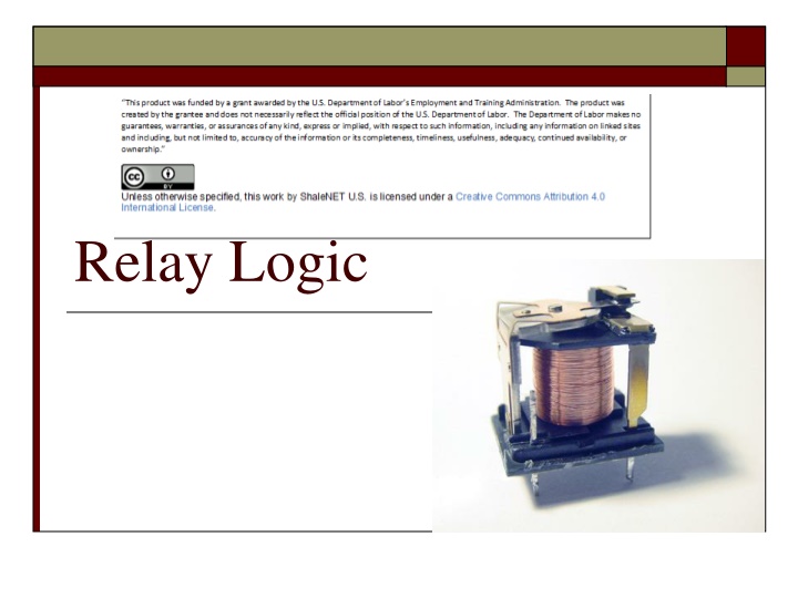 Relay Logic and Circuits