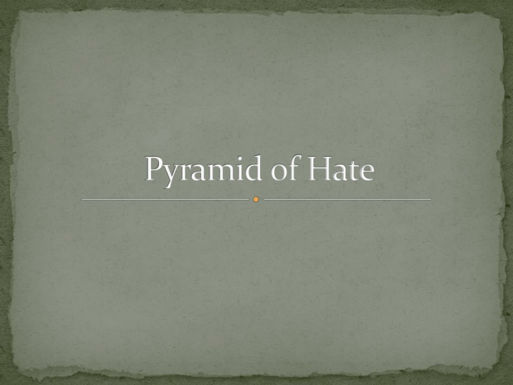 The Pyramid of Hate