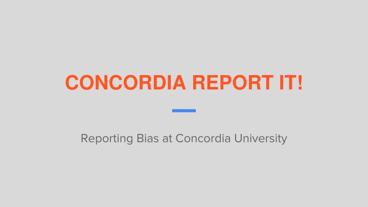 Addressing Bias-Related Incidents at Concordia University