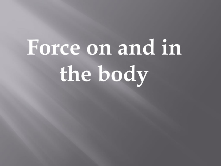 Forces on and in the Human Body