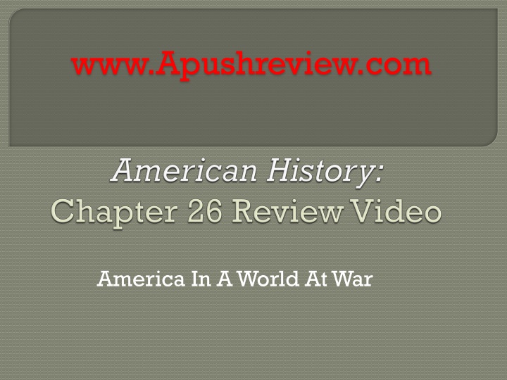 World War II: America's Impact and Legacy