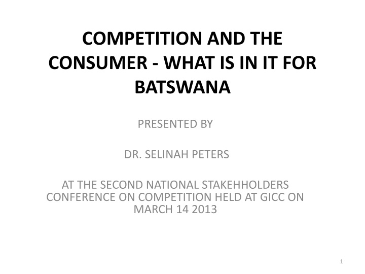 Competition and Consumer Rights in Botswana