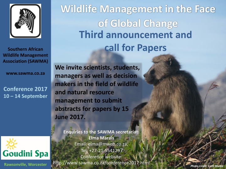 Wildlife Management in the Face of Global Change Conference 2017