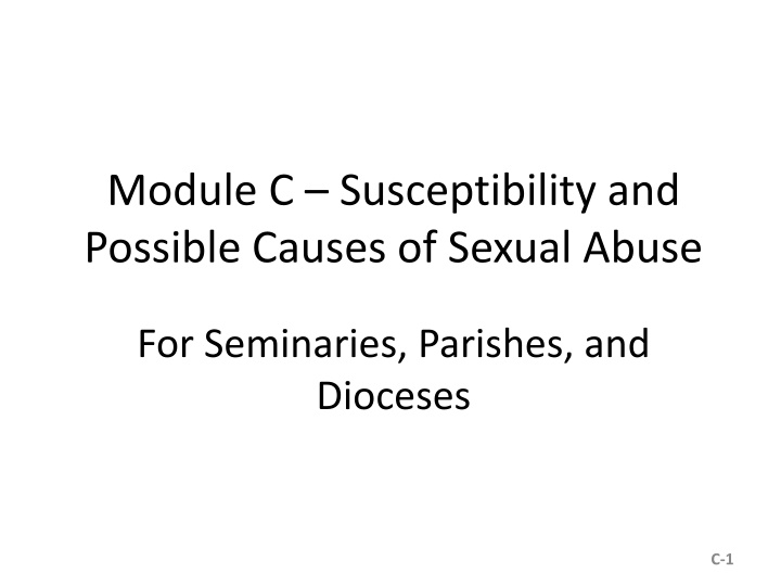 Susceptibility and Causes of Sexual Abuse in Catholic Institutions