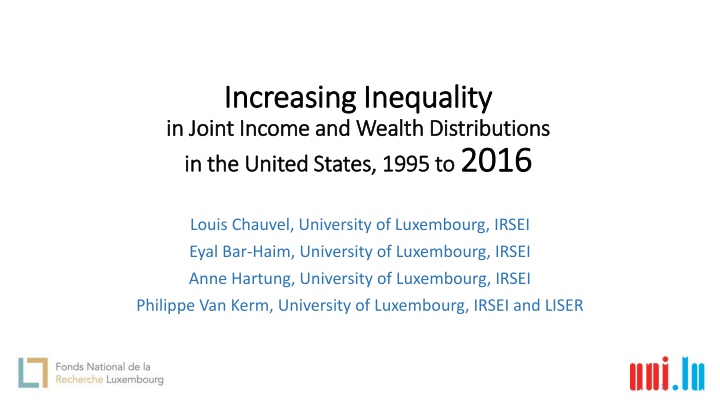 Trends in Income and Wealth Inequality in the United States, 1995-2016