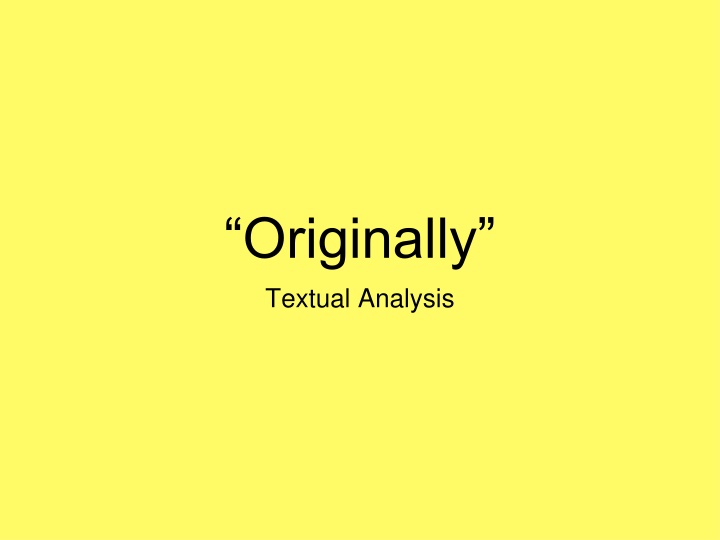 Originally Textual Analysis: Understanding Duffy's Poem Stanza by Stanza