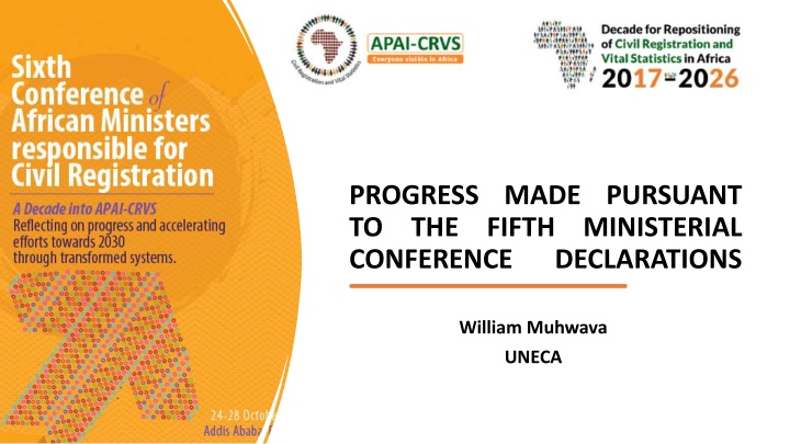 Progress Review of the Fifth African Ministers' Conference on Civil Registration