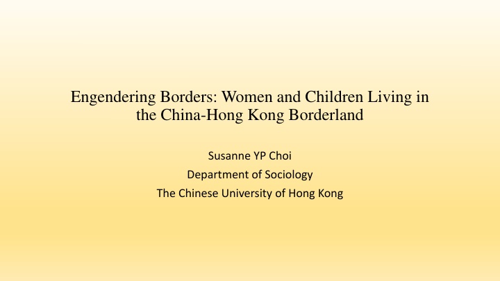 Gender Dynamics in the China-Hong Kong Borderlands
