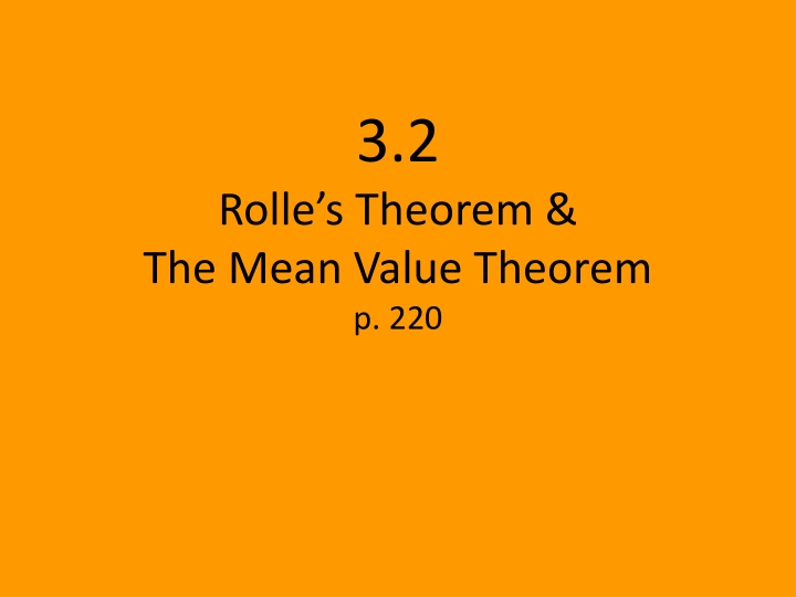 Rolle's Theorem and The Mean Value Theorem in Calculus