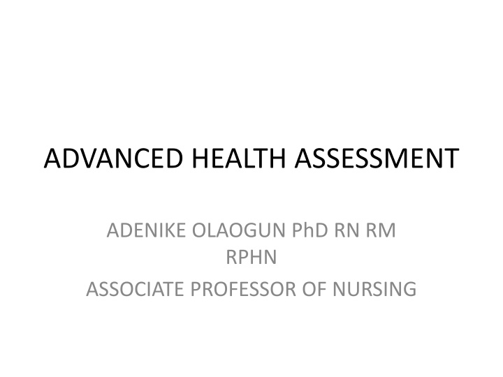 Comprehensive Overview of Advanced Health Assessment in Nursing Practice