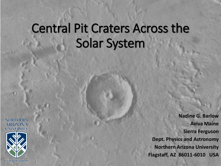 Central Pit Craters Across the Solar System - Comparative Study