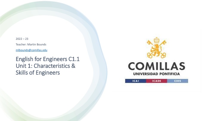 English for Engineers: Semester 1 Schedule and Personality Traits Analysis