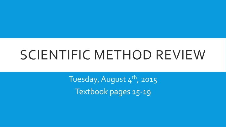Scientific Method and Objective Approach