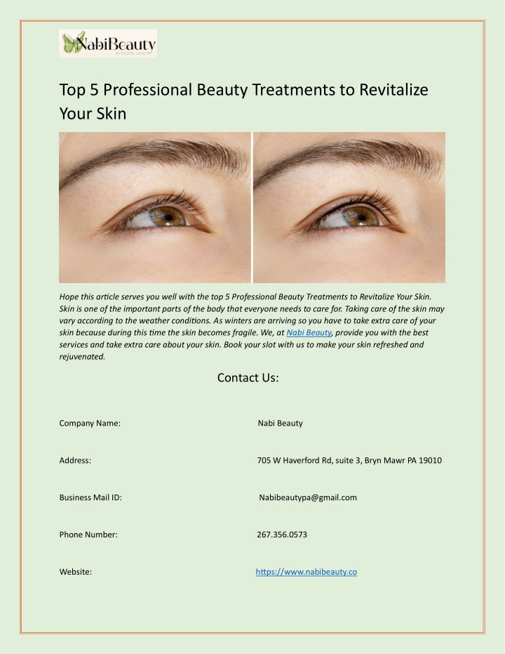 top 5 professional beauty treatments n.w