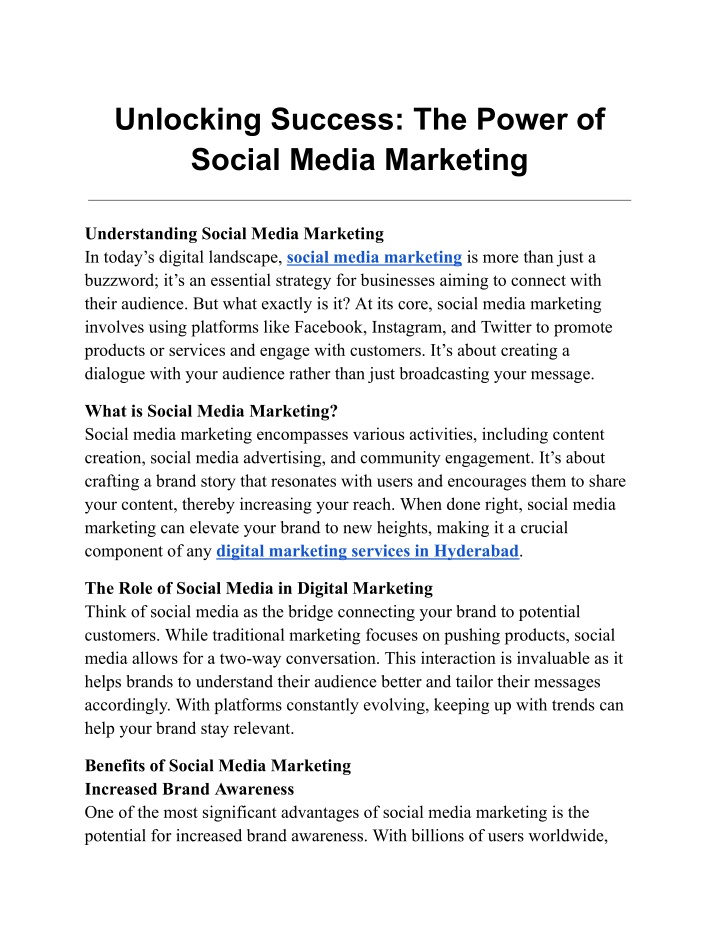 unlocking success the power of social media n.w