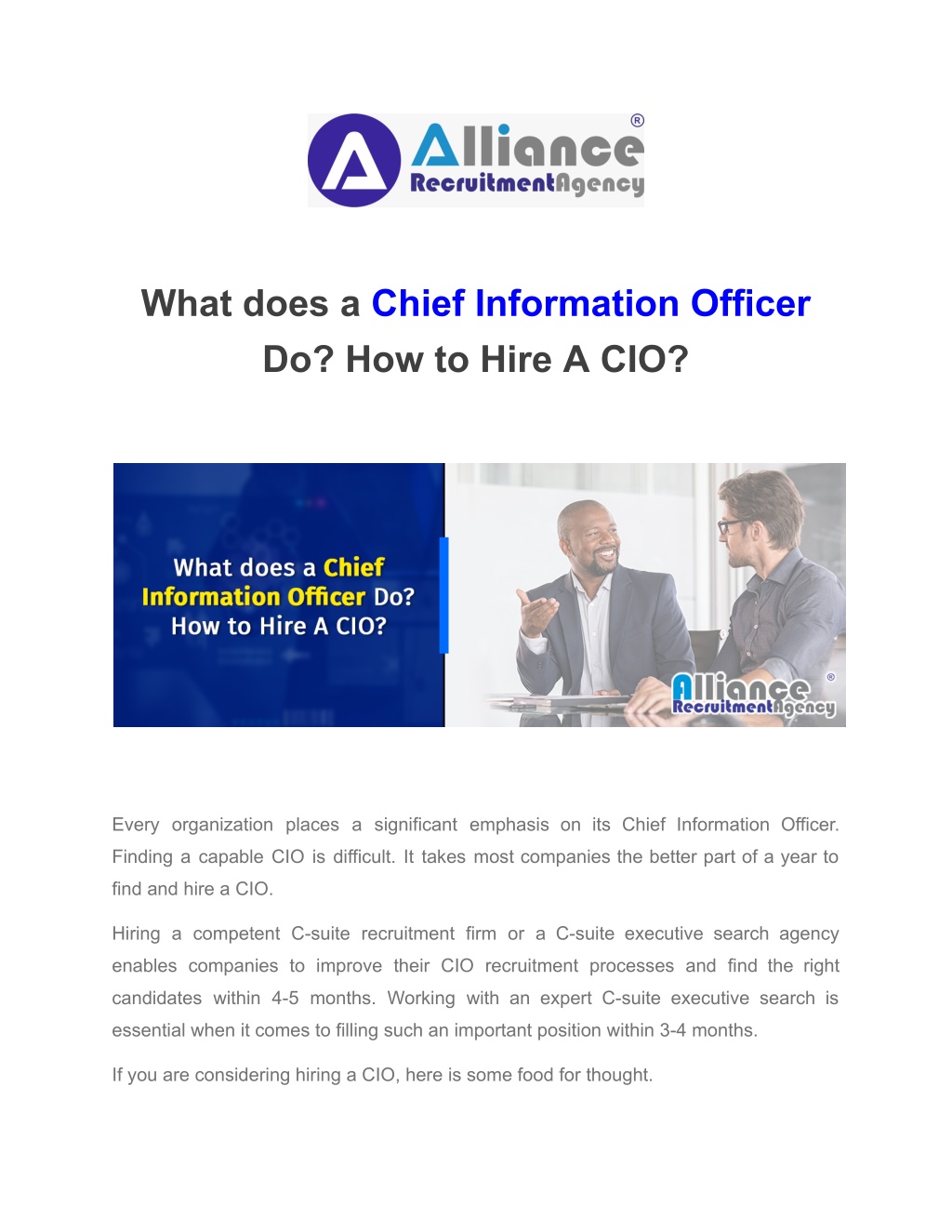 what does a chief information officer l.w