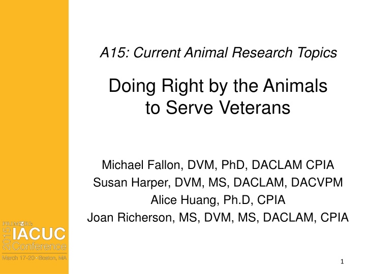 Insights on Animal Research Topics for Serving Veterans
