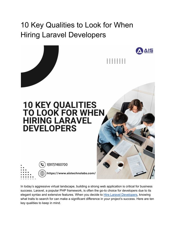 10 key qualities to look for when hiring laravel n.w