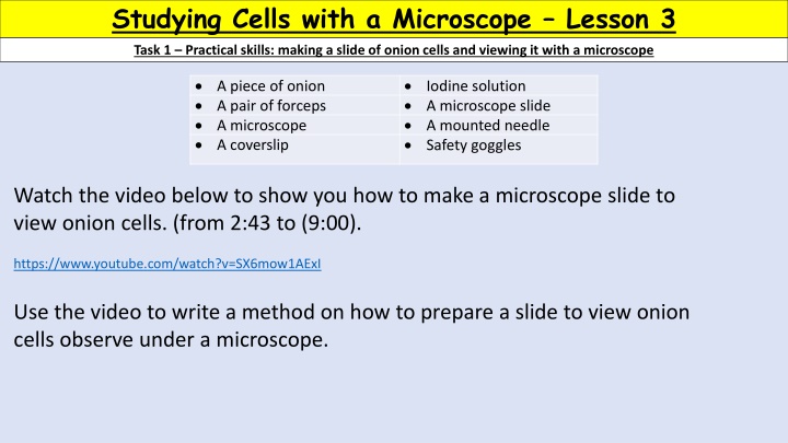 Cellular Structures: Microscopic Examination of Onion Cells