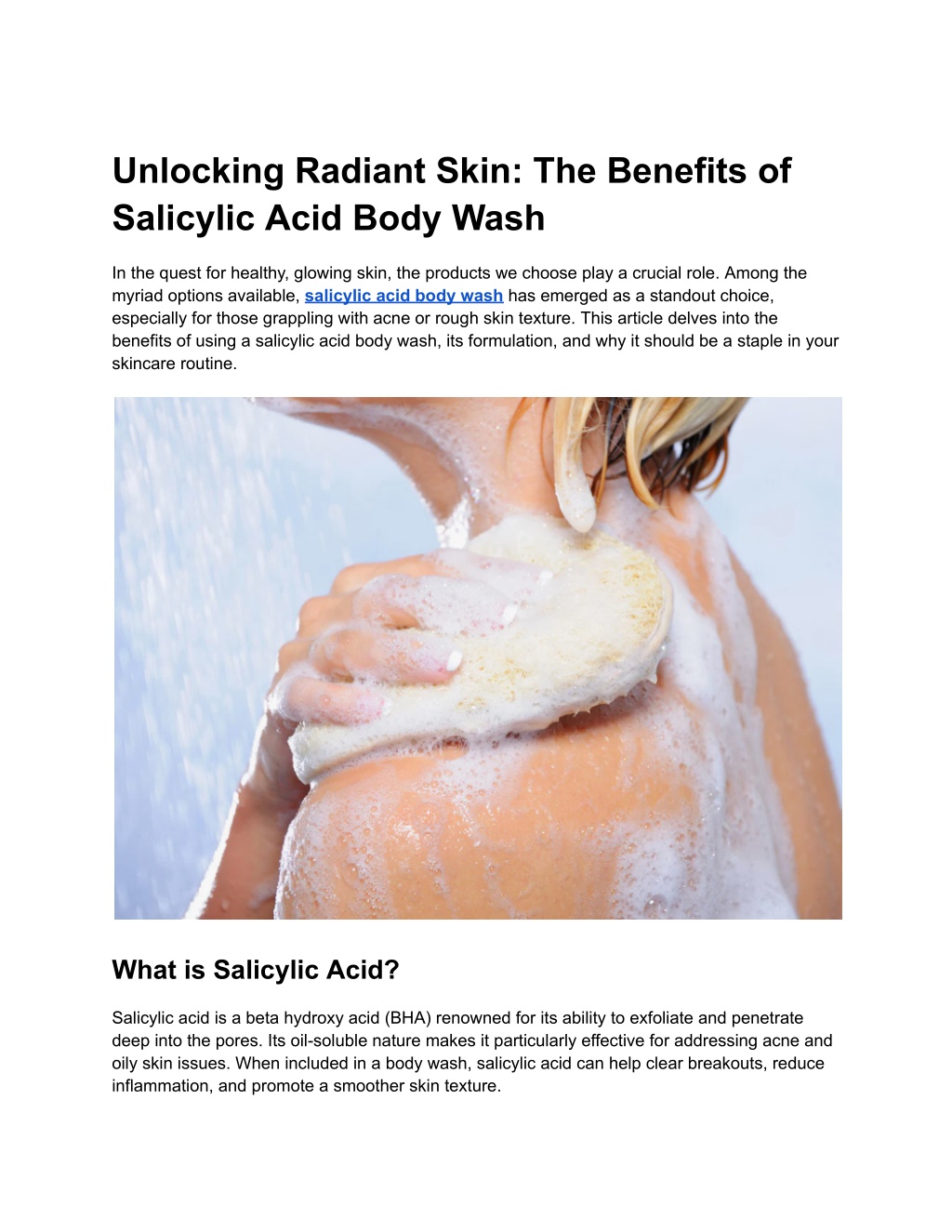 unlocking radiant skin the benefits of salicylic l.w