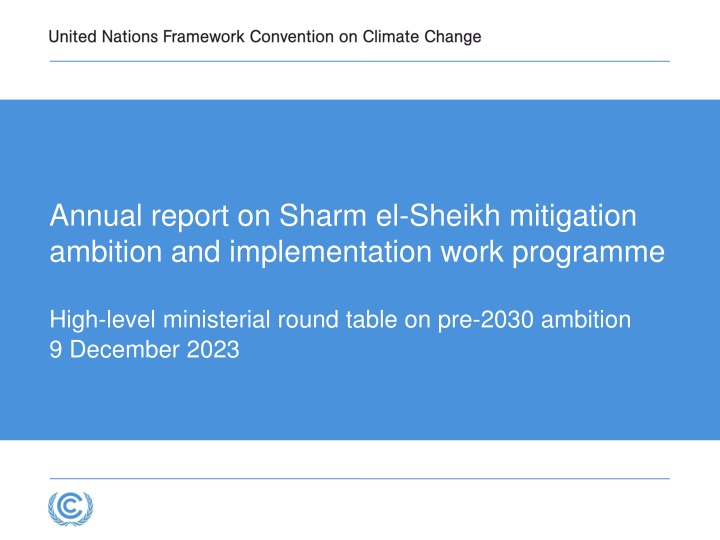 Sharm el-Sheikh Annual Report on Mitigation Ambition and Implementation