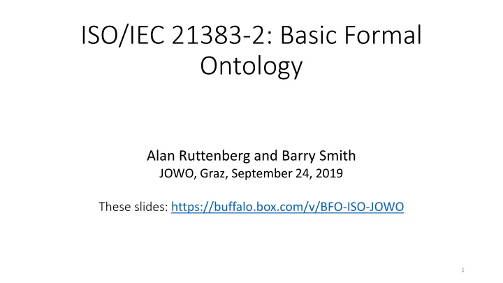ISO/IEC Standards and Ontologies in Information Technology