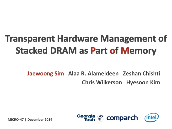 Transparent Hardware Management of Stacked DRAM for Memory Systems