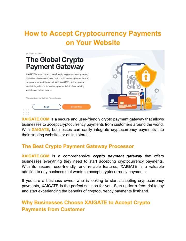 how to accept cryptocurrency payments on your n.w