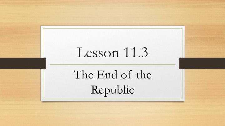The Decline of the Roman Republic: Economic Troubles and Political Reforms