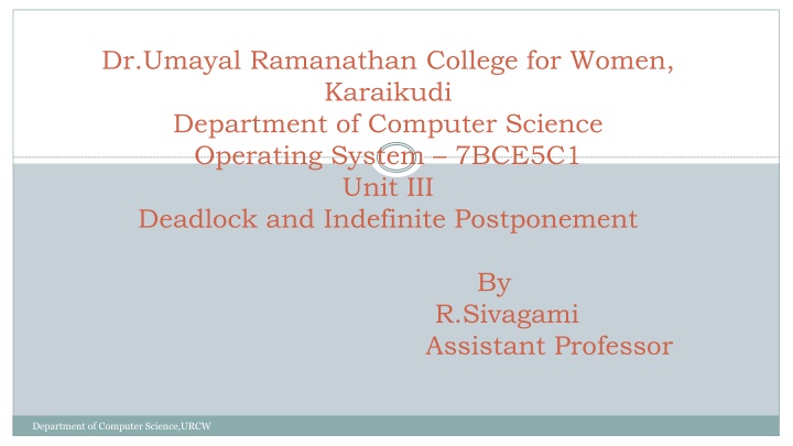 Deadlock in Operating Systems