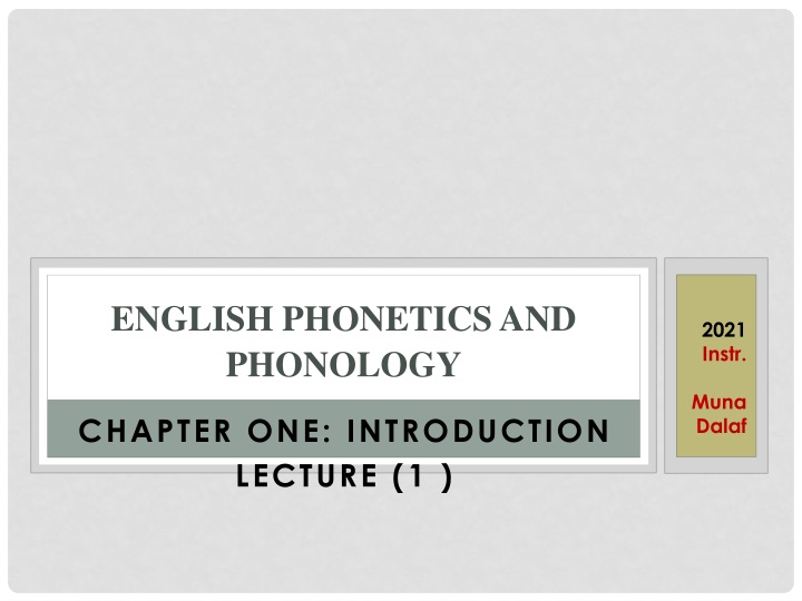 English Phonetics and Phonology: An Introduction