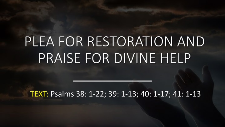 Prayer for Divine Help: Seeking Restoration and Praise for Divine Assistance