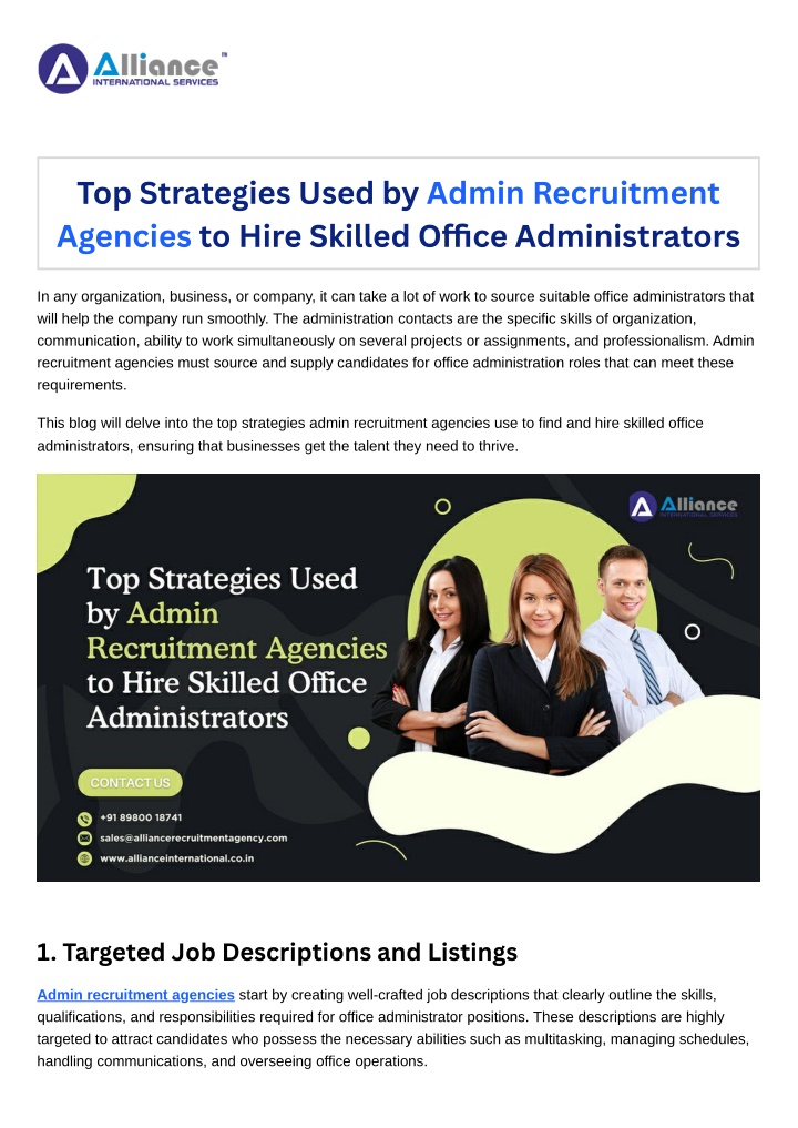 top strategies used by admin recruitment agencies n.w