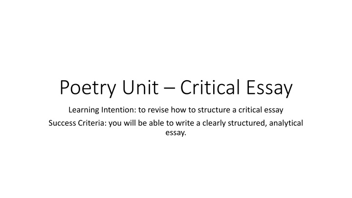Mastering the Structure of a Critical Essay