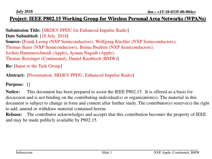 Enhanced Impulse Radio for IEEE P802.15 Working Group