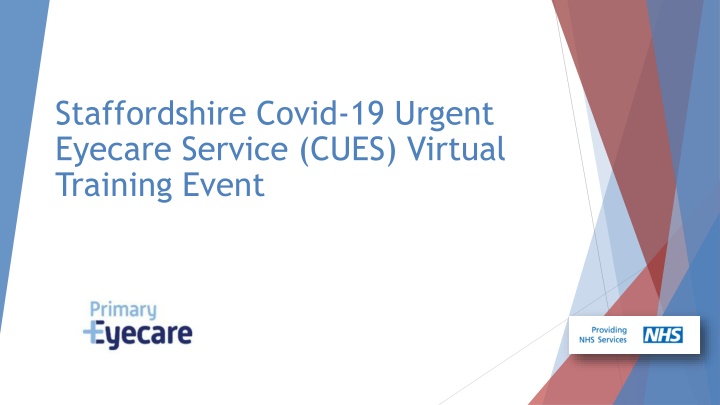 Staffordshire CUES Virtual Training Event Overview